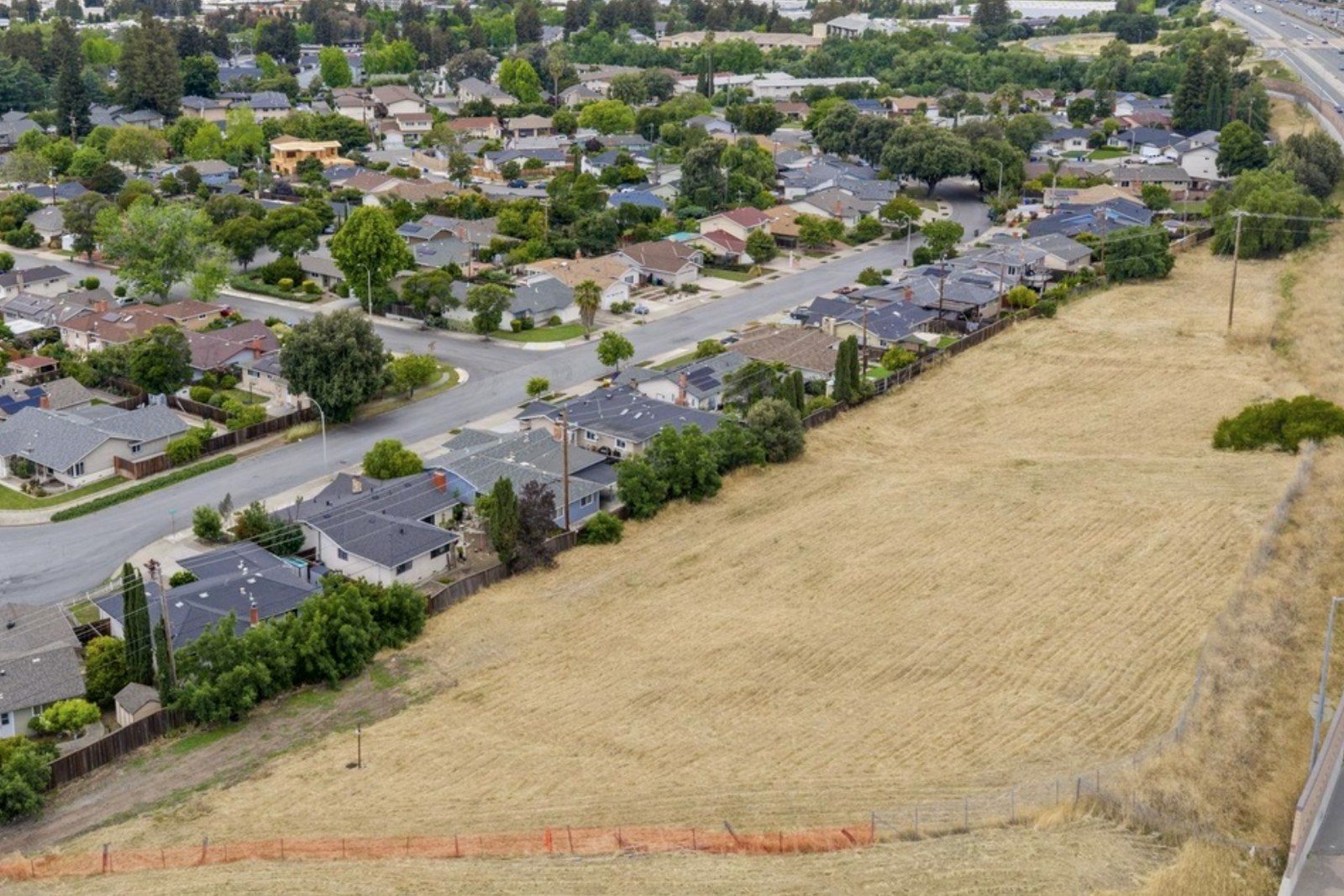 Aerial of the parcel beside the existing Fremont neighborhood